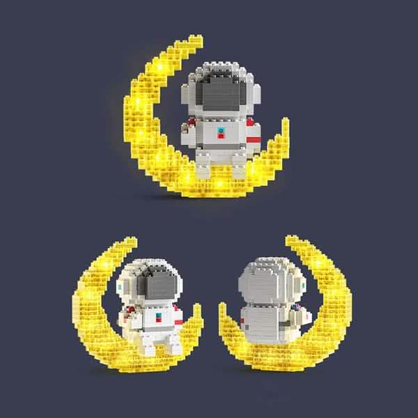 Jouets lumineux LED de blocs de construction astronaute