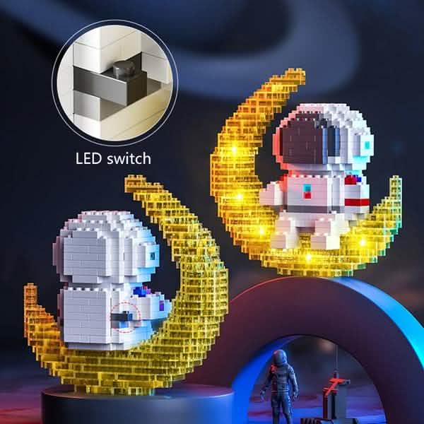 Jouets lumineux LED de blocs de construction astronaute