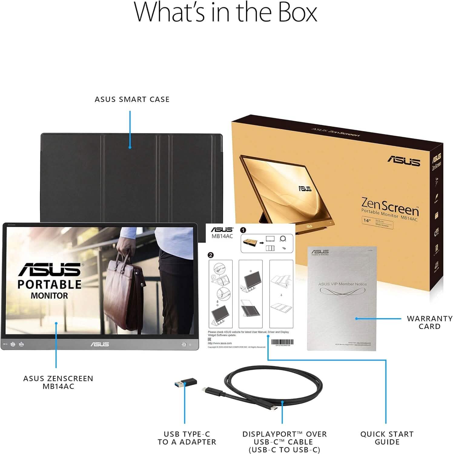 Moniteur USB portable ASUS ZenScreen MB14AC 14" (Reconditionné)
