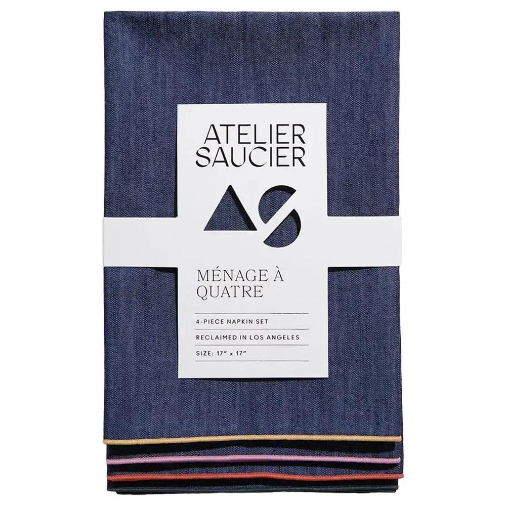 Atelier Saucier - Serviettes de table 'Rainbow Denim' (lot de 4)