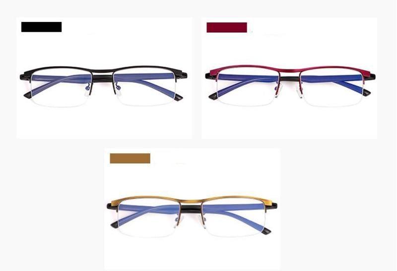 Lunettes de lecture progressives multifocales intelligentes avec monture métallique élégante et lunettes anti-lumière bleue à réglage automatique unisexe pour hommes et femmes