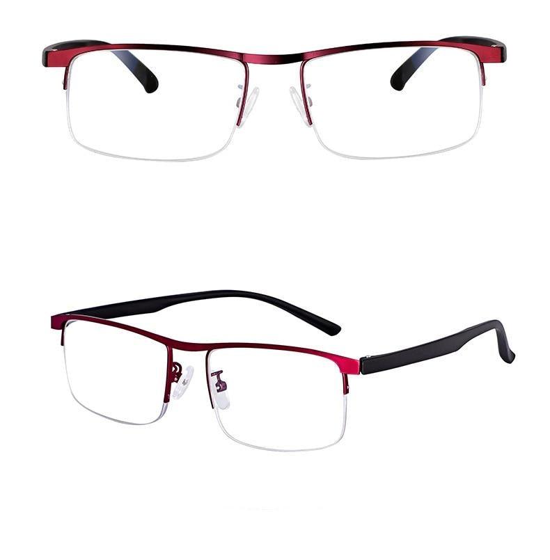 Lunettes de lecture progressives multifocales intelligentes avec monture métallique élégante et lunettes anti-lumière bleue à réglage automatique unisexe pour hommes et femmes