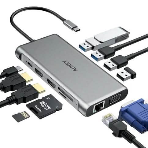 Concentrateur USB-C 12-en-1 Aukey