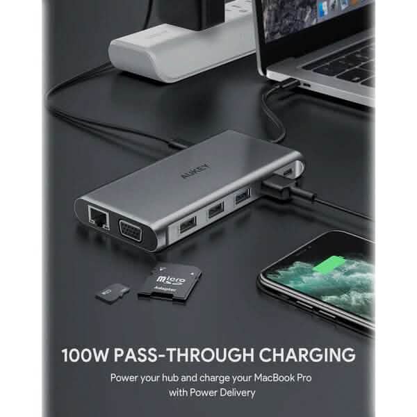 Concentrateur USB-C 12-en-1 Aukey
