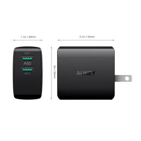 Chargeur mural Aukey AMP double port USB 4.8A