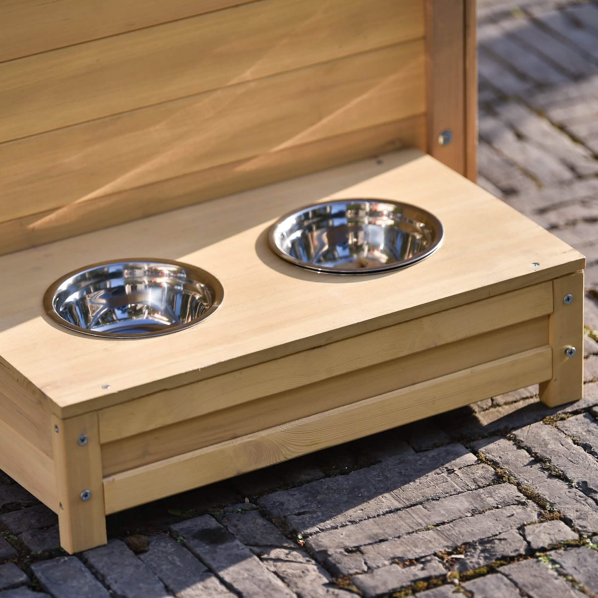 Niche pour Chien en Bois Aukfa 39,4" Abri pour Chiot Chenil Cage pour Chien Extérieure et Intérieure