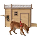 Niche pour Chien en Bois Aukfa 39,4" Abri pour Chiot Chenil Cage pour Chien Extérieure et Intérieure