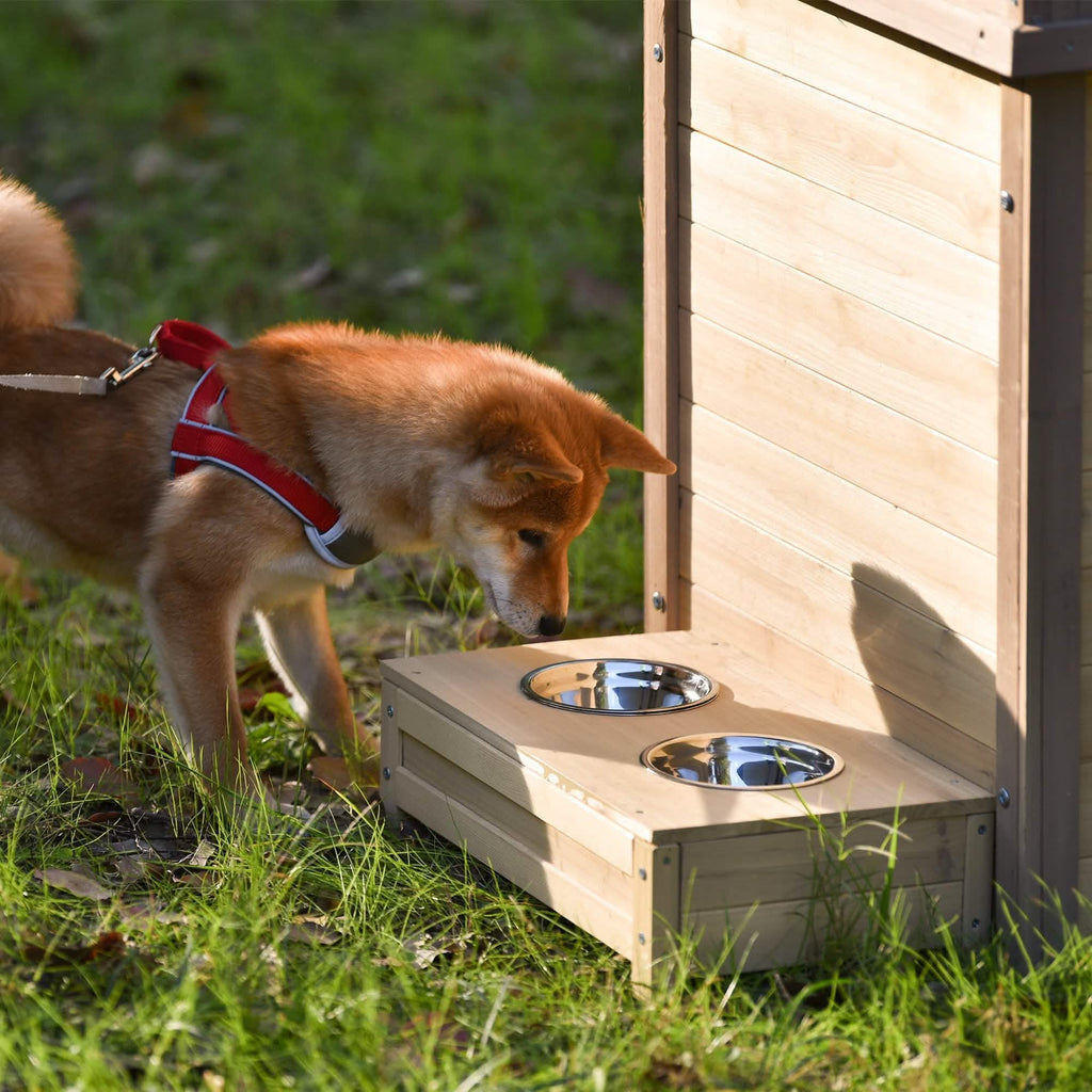 Niche pour Chien en Bois Aukfa 39,4" Abri pour Chiot Chenil Cage pour Chien Extérieure et Intérieure