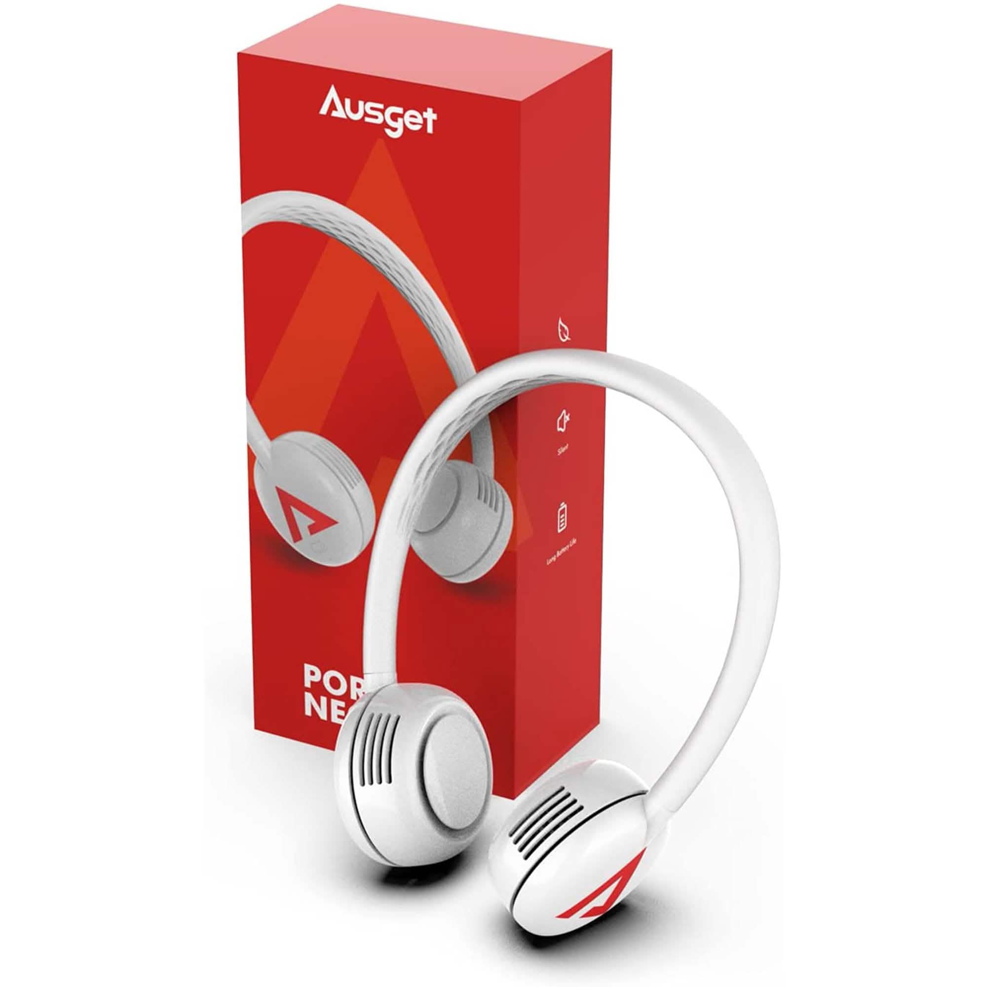 Ausget Ventilateur de Cou Portable, Ventilateur Mains Libres Sans Lames Rechargeable par USB