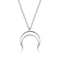 Collier simple en argent sterling 925 authentique en forme de lune