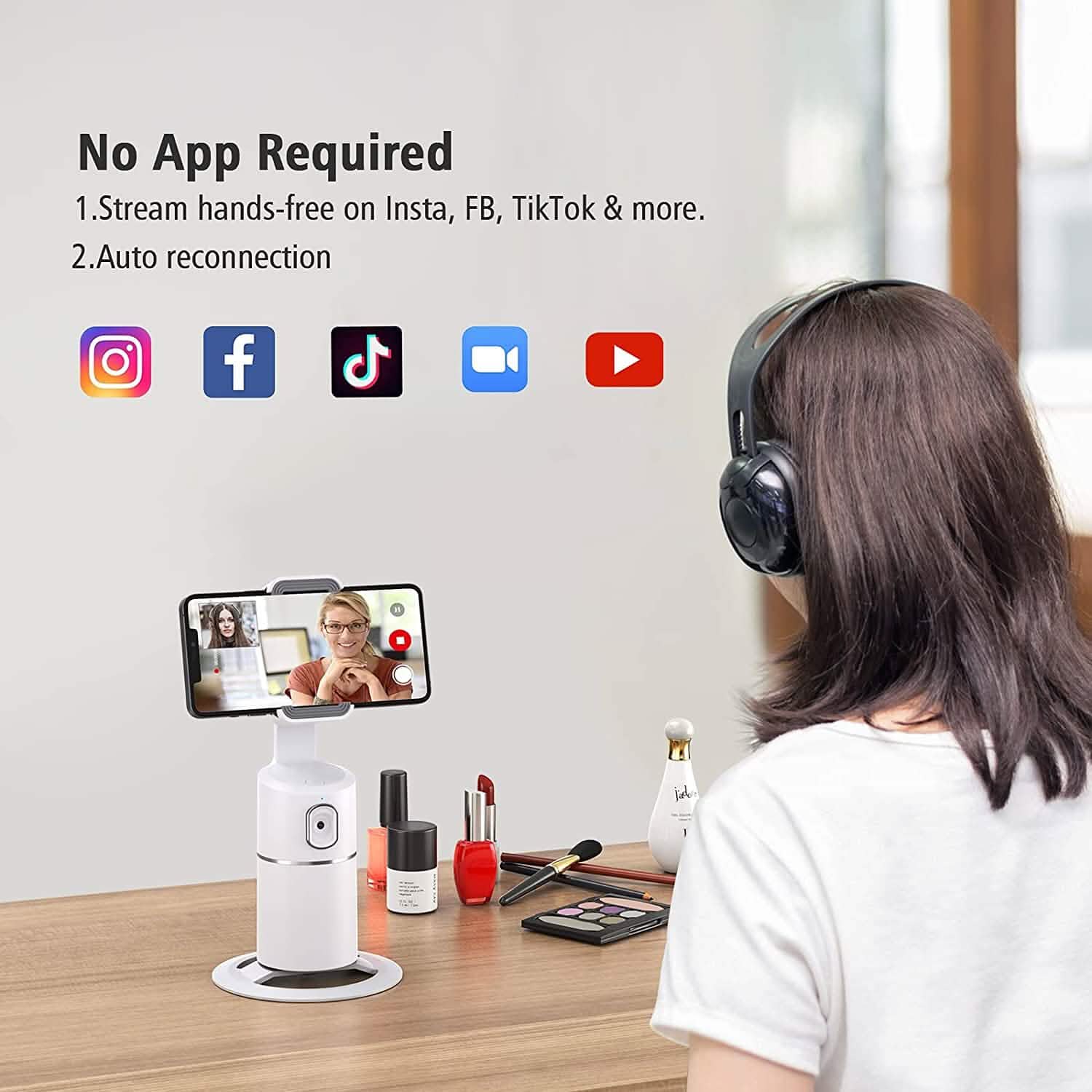 Support de téléphone à suivi facial automatique