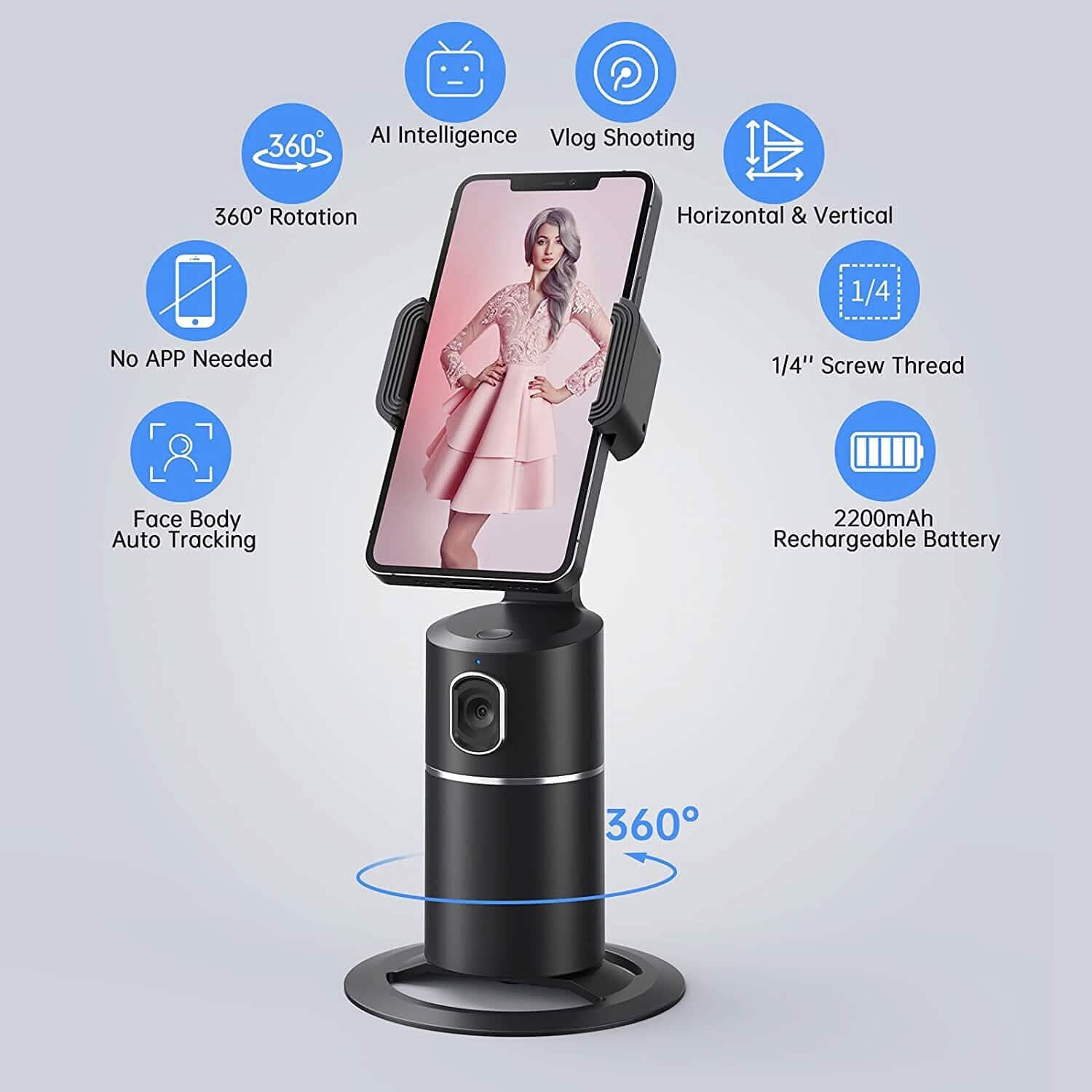Support de téléphone à suivi facial automatique