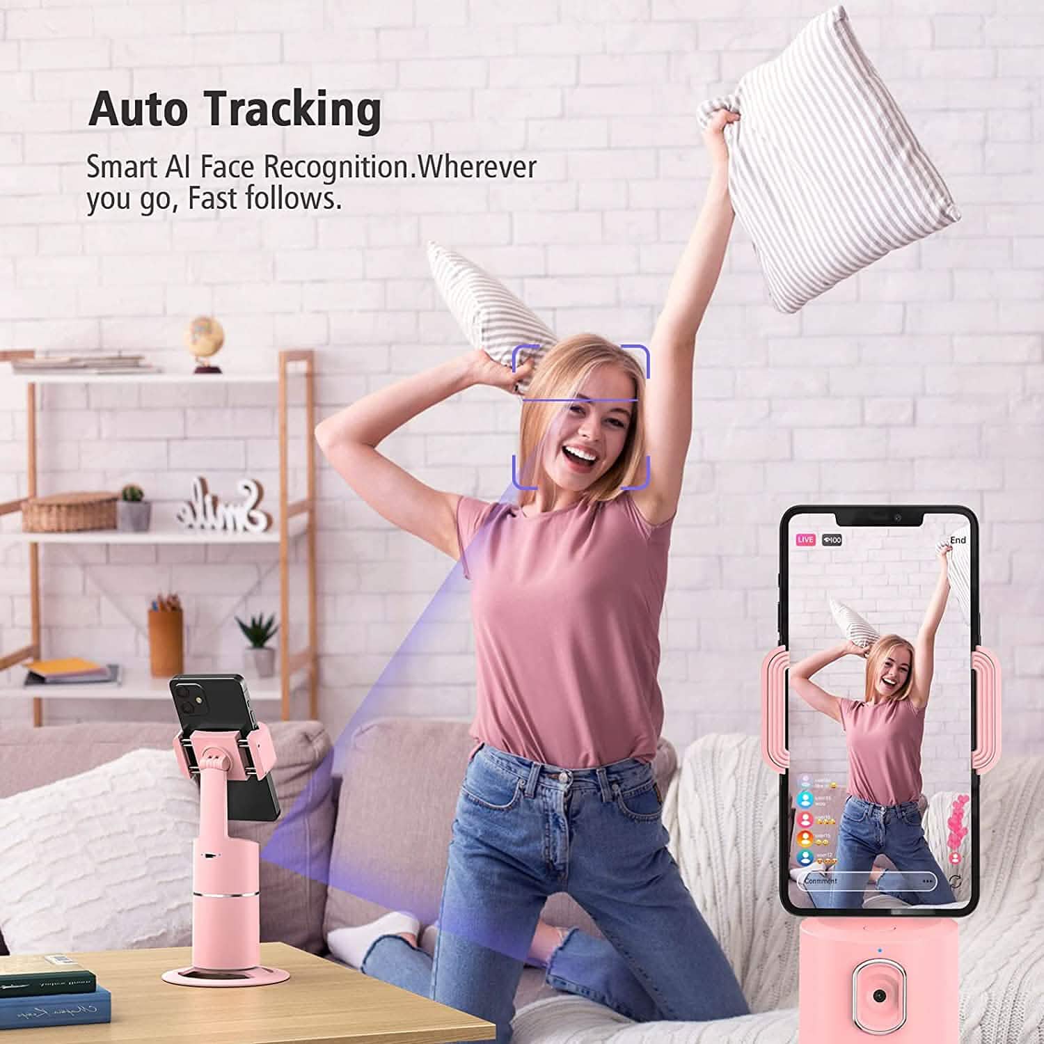 Support de téléphone à suivi facial automatique