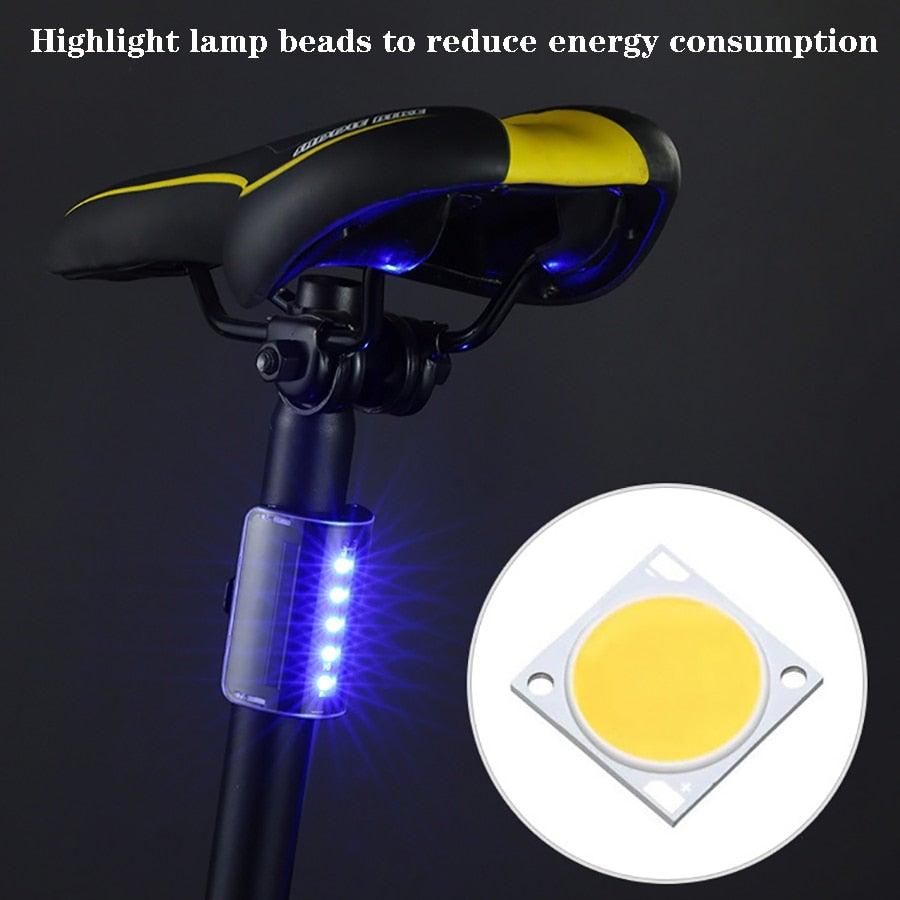 Feu de vélo à détection automatique, feu arrière de vélo étanche LED USB rechargeable, feu arrière de sécurité, feu d'avertissement de selle, phare de vélo étanche, modes d'éclairage LED, lumières de vélo pour la conduite de nuit