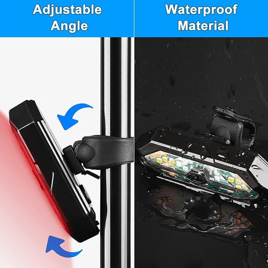 Feu de vélo à détection automatique, feu arrière de vélo étanche LED USB rechargeable, feu arrière de sécurité, feu d'avertissement de selle, phare de vélo étanche, modes d'éclairage LED, lumières de vélo pour la conduite de nuit