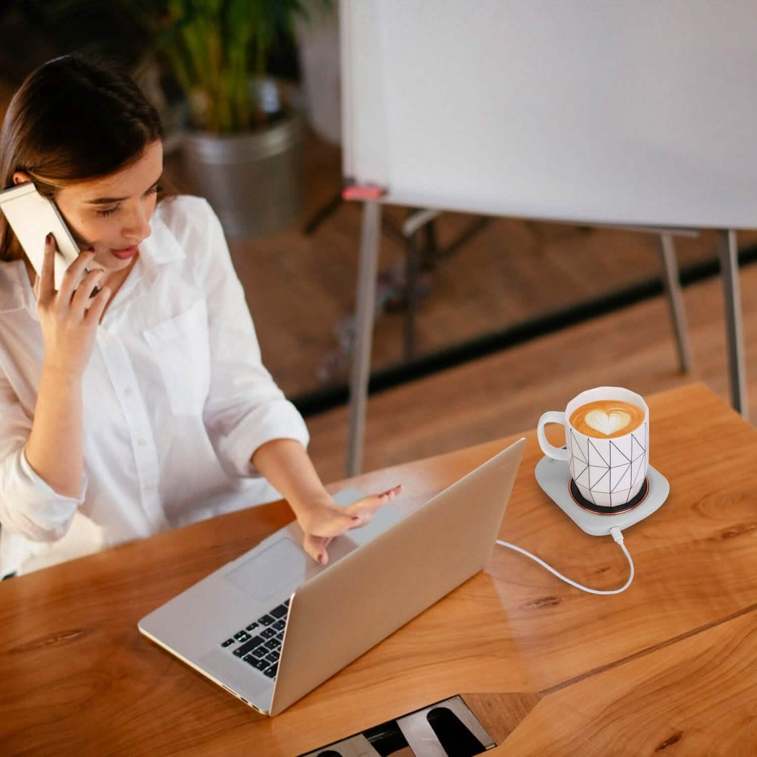 Plaque chauffante USB pour tasse à café avec arrêt automatique et 3 réglages de température