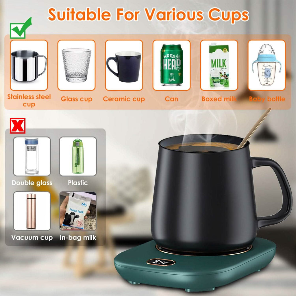 Plaque chauffante USB pour tasse à café avec arrêt automatique et 3 réglages de température