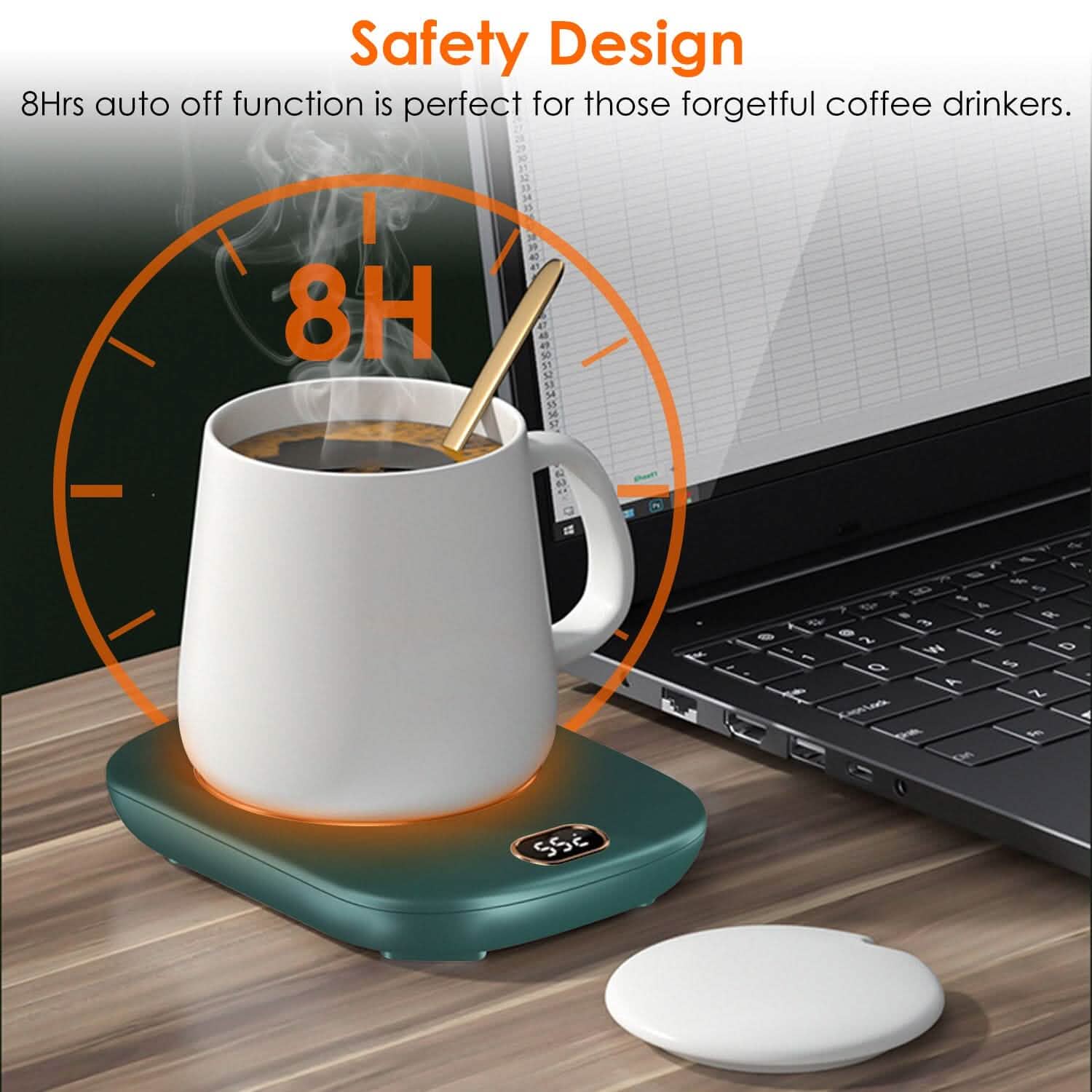 Plaque chauffante USB pour tasse à café avec arrêt automatique et 3 réglages de température