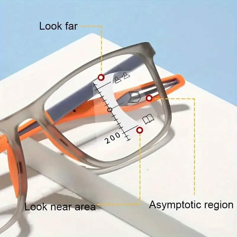 Lunettes de lecture de sport à monture TR90 avec zoom automatique