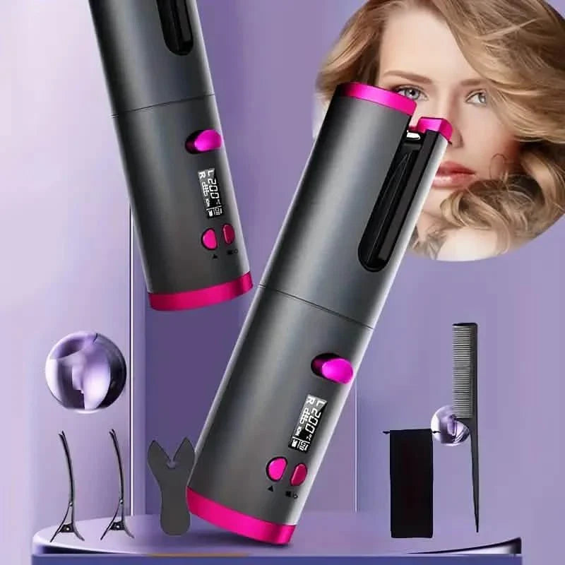 Fer à boucler automatique pour des cheveux volumineux avec 5 réglages de température