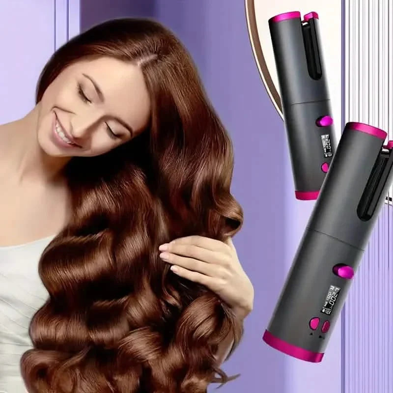 Fer à boucler automatique pour des cheveux volumineux avec 5 réglages de température