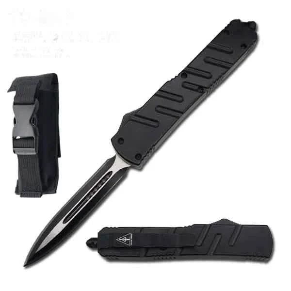 Lot de 2 : Couteau automatique OTF avec étui en nylon