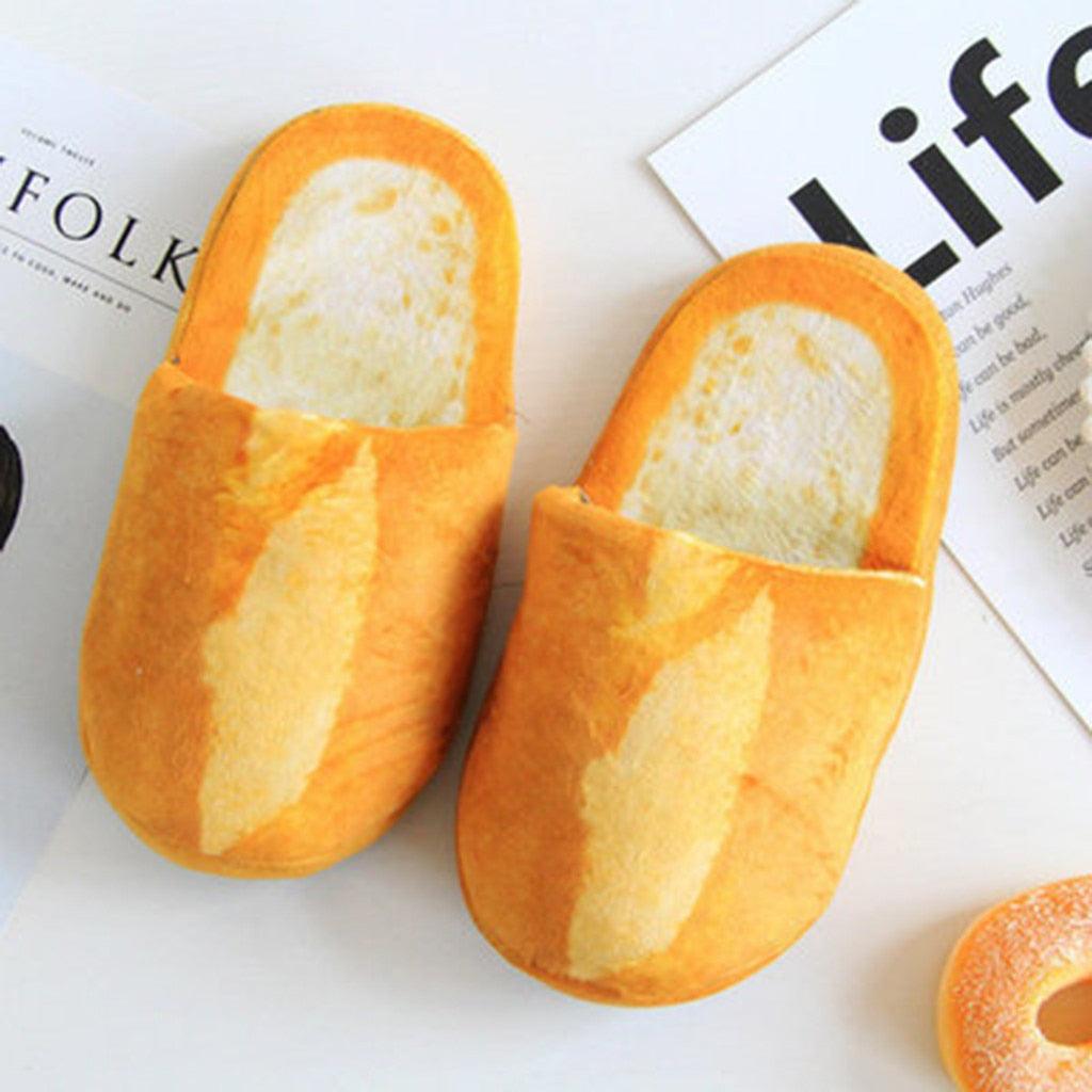 Pantoufles d'hiver automne, chaussures de maison chaudes, aspect pain, peluche, coton, pantoufles d'intérieur pour femmes, confortables, à enfiler, en mousse à mémoire de forme, chaussons en fourrure