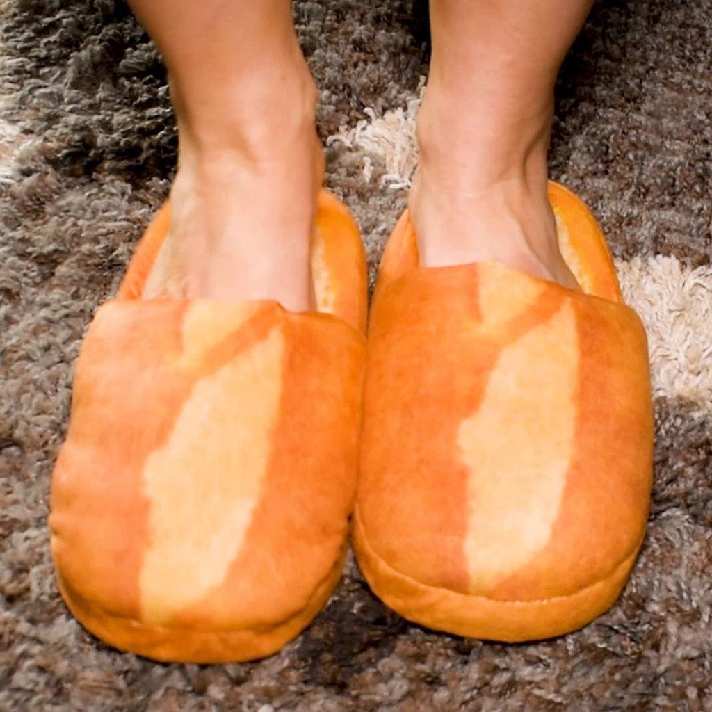 Pantoufles d'hiver automne, chaussures de maison chaudes, aspect pain, peluche, coton, pantoufles d'intérieur pour femmes, confortables, à enfiler, en mousse à mémoire de forme, chaussons en fourrure