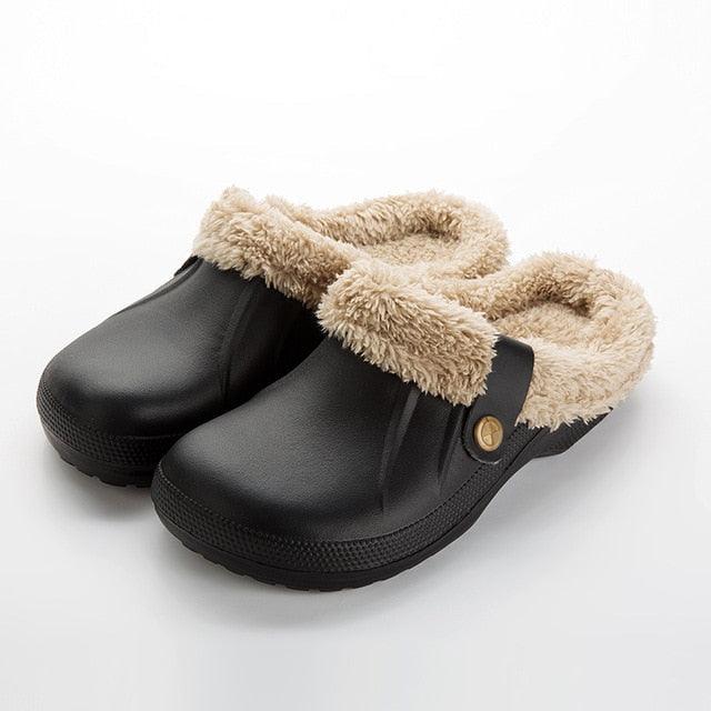 Automne Hiver Nouveaux Pantoufles d'intérieur Légères pour Hommes Antidérapantes Chaudes et Imperméables en Peluche Coton Classiques Sabots Fourrés Imperméables Hiver Maison Confortables Pantoufles d'intérieur