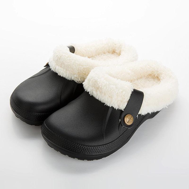Automne Hiver Nouveaux Pantoufles d'intérieur Légères pour Hommes Antidérapantes Chaudes et Imperméables en Peluche Coton Classiques Sabots Fourrés Imperméables Hiver Maison Confortables Pantoufles d'intérieur