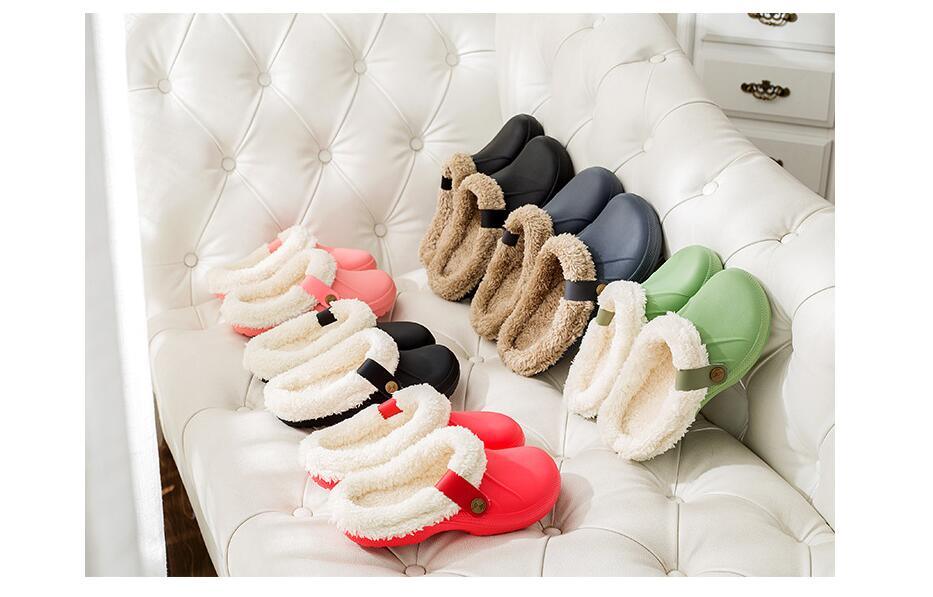 Automne Hiver Nouveaux Pantoufles d'intérieur Légères pour Hommes Antidérapantes Chaudes et Imperméables en Peluche Coton Classiques Sabots Fourrés Imperméables Hiver Maison Confortables Pantoufles d'intérieur