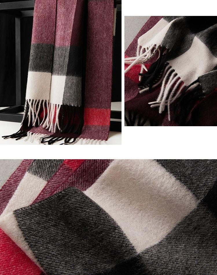 Foulard écossais classique en cachemire ultra doux automne hiver, léger, en pure laine, écharpe pour femme, châles épais élégants pour femme pour rester au chaud