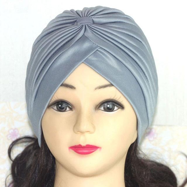 Bonnet Hiver Automne Chaud en Tissu Brillant Argent Doré Léger, Turban Serre-tête Noué, Chapeaux Décontractés Style Streetwear pour Femmes