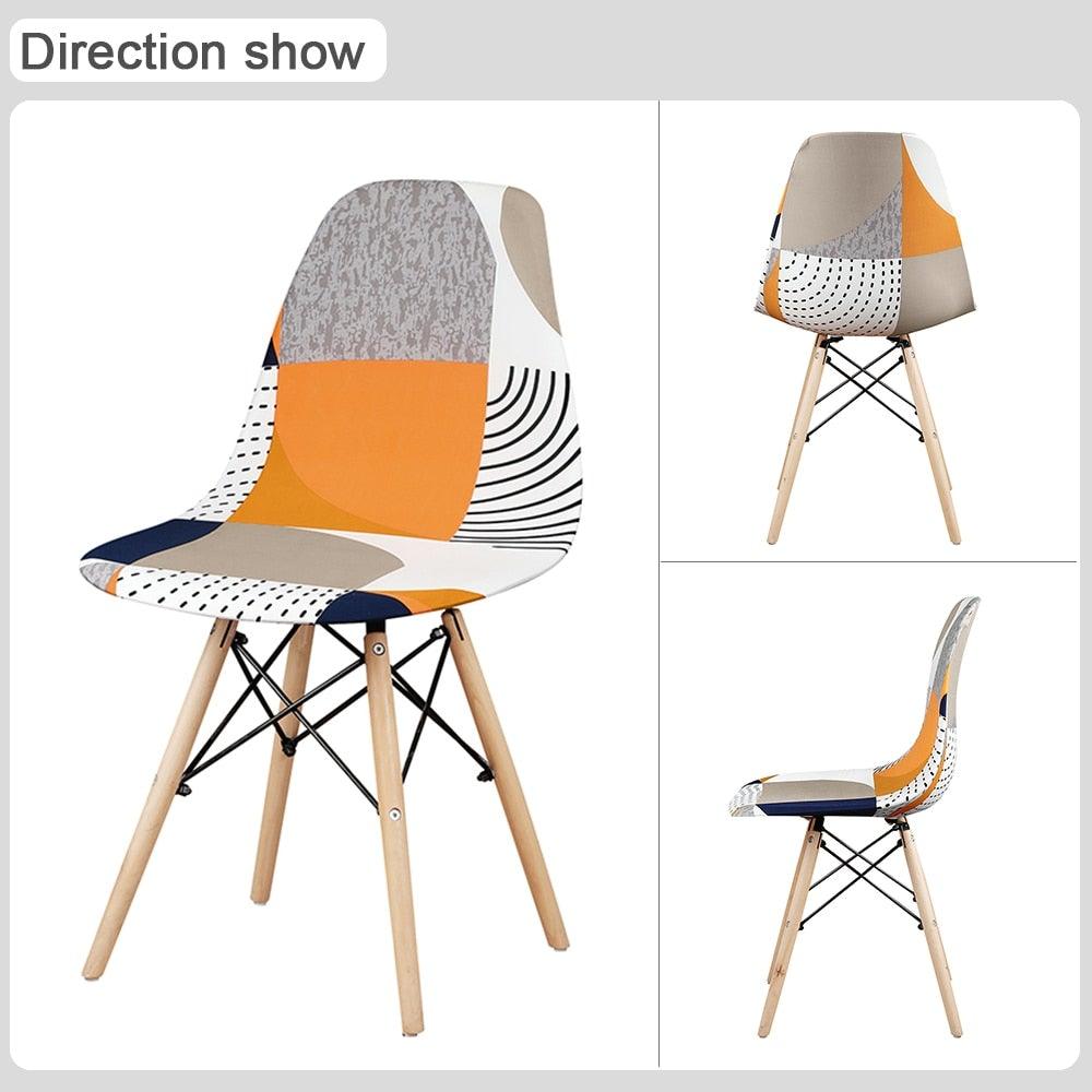 Housse de siège imprimée Avangarde Style pour chaise coquille sans accoudoirs Housse de chaise coquille Housse de banquet à domicile Housse élastique amovible extensible à dossier haut pour canapé fauteuils