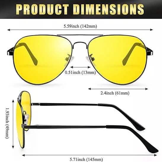 Lunettes de vision nocturne Aviator Tac, lunettes de soleil polarisées anti-reflets pour la conduite