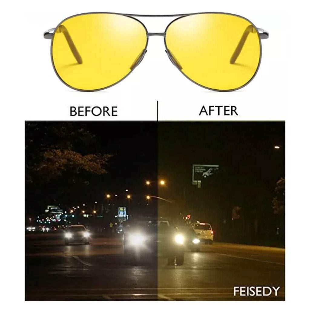 Lunettes de vision nocturne Aviator Tac, lunettes de soleil polarisées anti-reflets pour la conduite