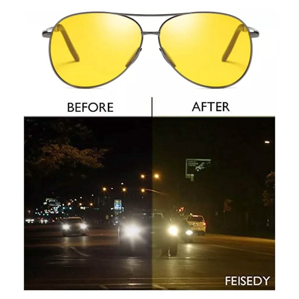 Lunettes de vision nocturne Aviator Tac, lunettes de soleil polarisées anti-reflets pour la conduite
