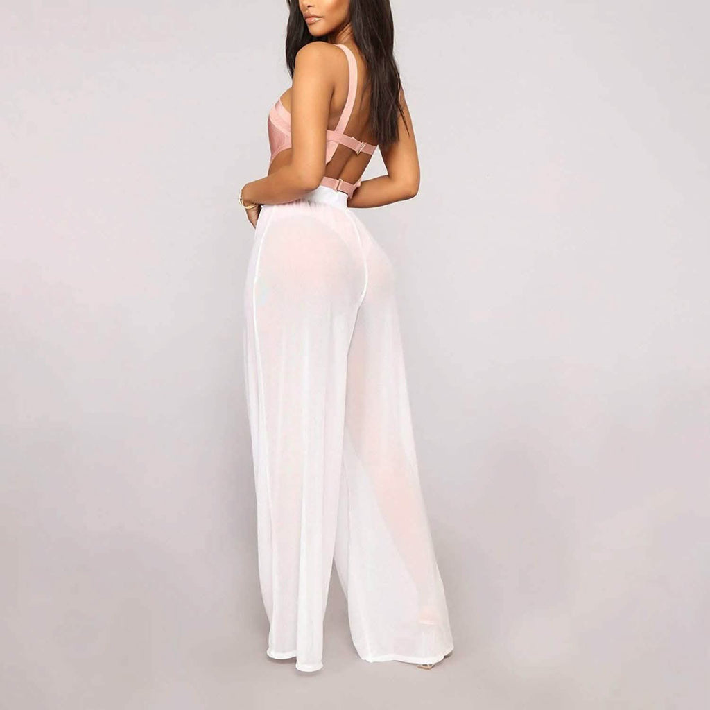 Pantalon transparent en maille pour femme Awoscut