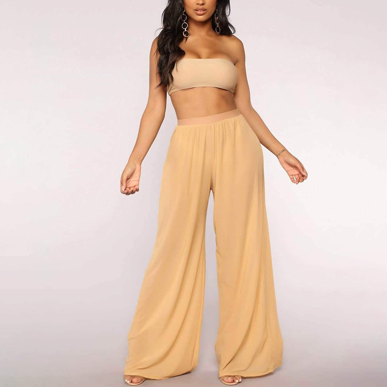 Pantalon transparent en maille pour femme Awoscut