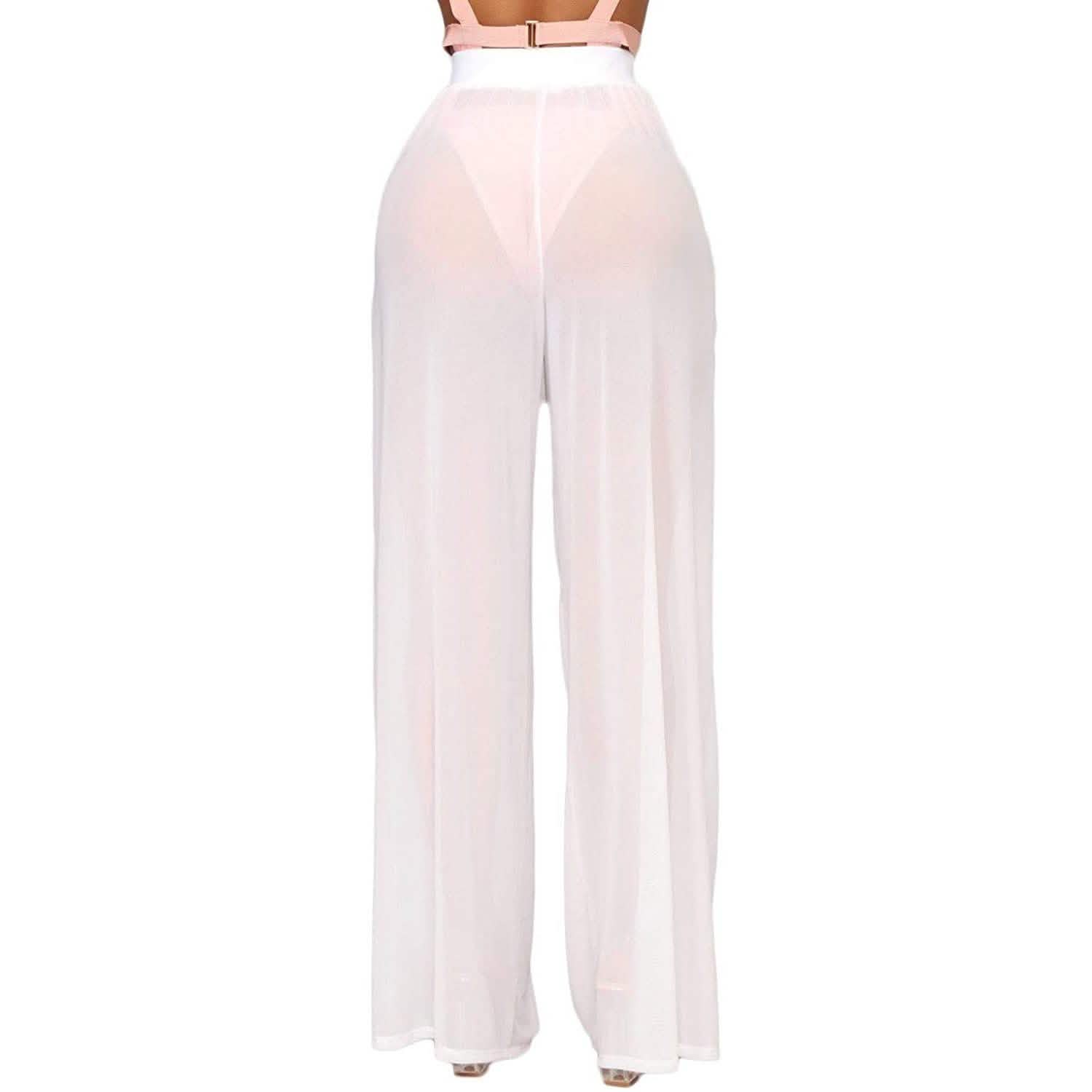 Pantalon transparent en maille pour femme Awoscut