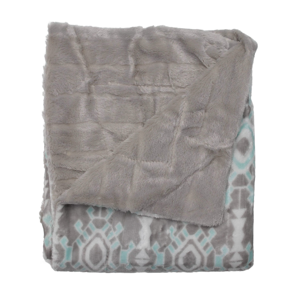 Couverture polaire ultra douce motif aztèque 127 x 152 cm