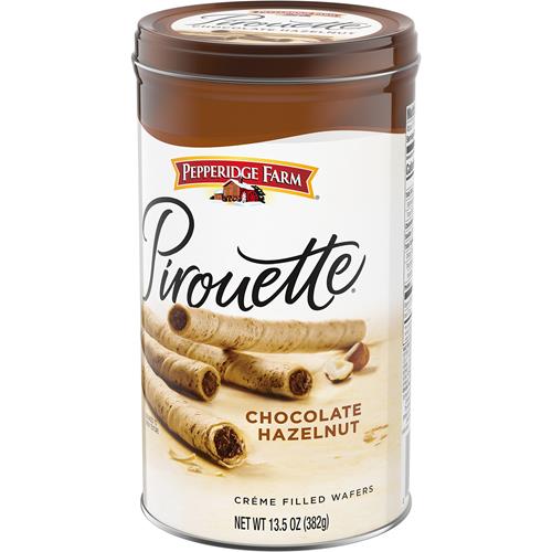 Biscuits Pirouette de Pepperidge Farm, gaufrettes fourrées à la crème chocolat-noisette, boîte de 382 g