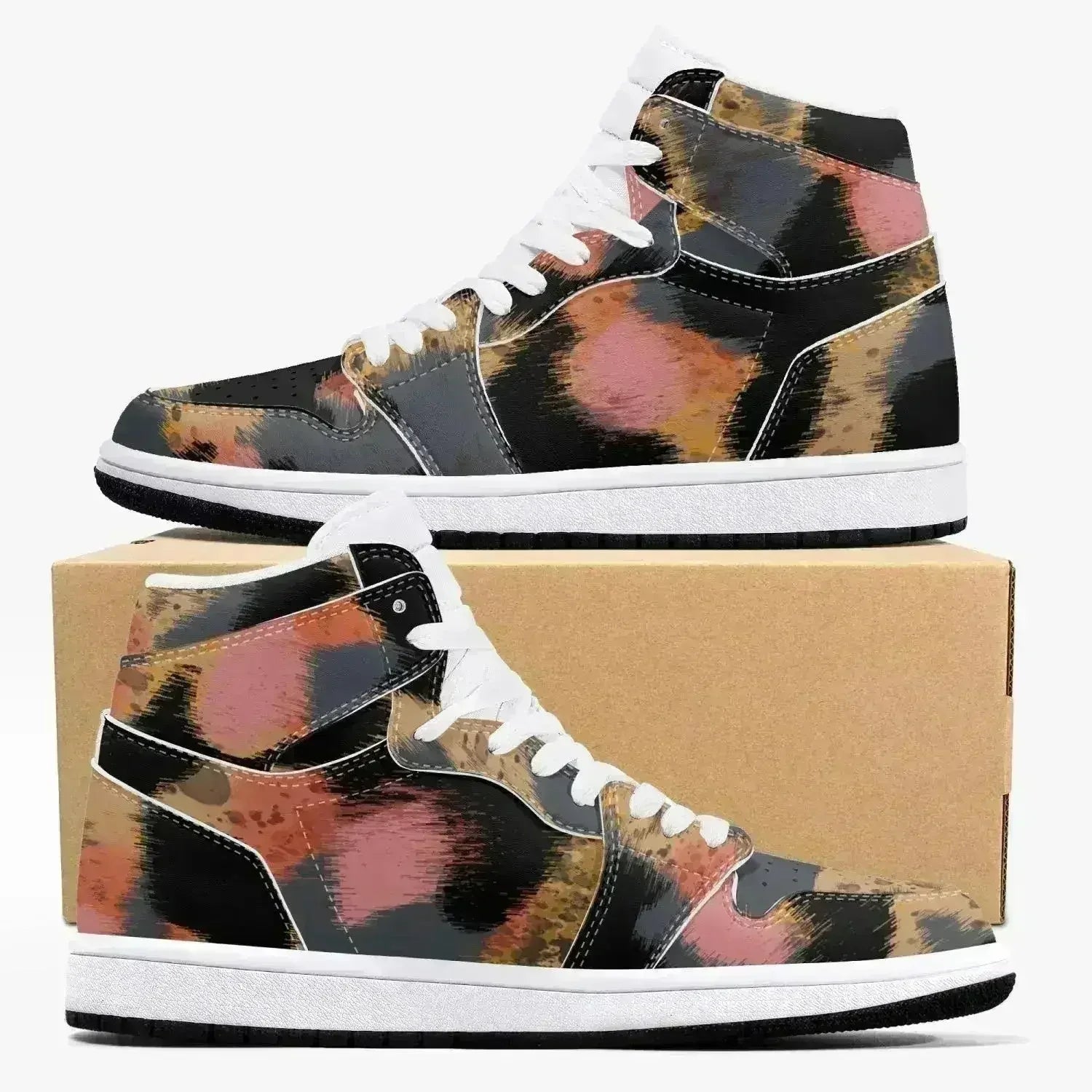 Baskets montantes en cuir imprimé léopard Jacki Easlick