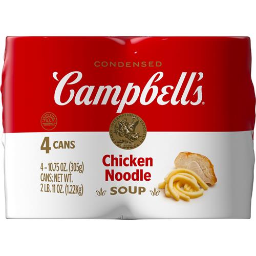 Soupe Campbell's condensée poulet et nouilles, boîte de 305 g (paquet de 4)