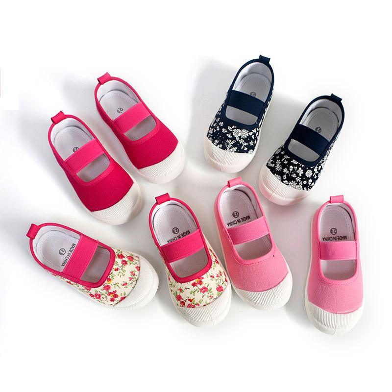 Chaussures Bébé Fille Toile Enfants Baskets Décontractées Couleurs Bonbon Fleurs Pour Filles Imprimés Floraux