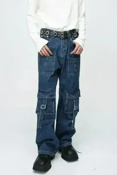 Jean cargo homme taille mi-haute