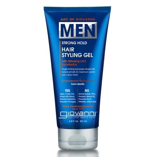 Gel Coiffant pour Hommes Giovanni, 200 ml, au Ginseng et Eucalyptus, Lisse les Cheveux, Définit le Style & Contrôle les Frisotis, Apporte de la Brillance, Vegan, Collection Cèdre pour Hommes, Tous Types de Cheveux -