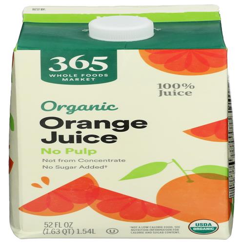 Jus d'orange bio sans pulpe Whole Foods Market, 1,5 l