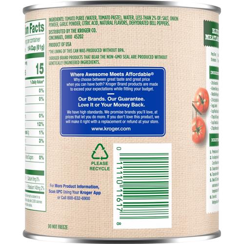 Sauce tomate Kroger 822 g