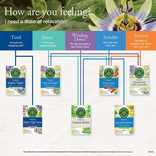 Tisane Camomille et Lavande Bio Traditional Medicinals (Lot de 1), Calme le Système Nerveux, 16 Sachets de Thé